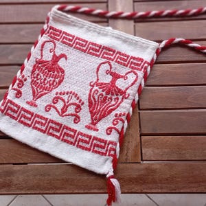 Greek Woven Tagari Bag Decorative Touristic Traditional Shoulder Bag Vintage Handbags  00's Made in Greece