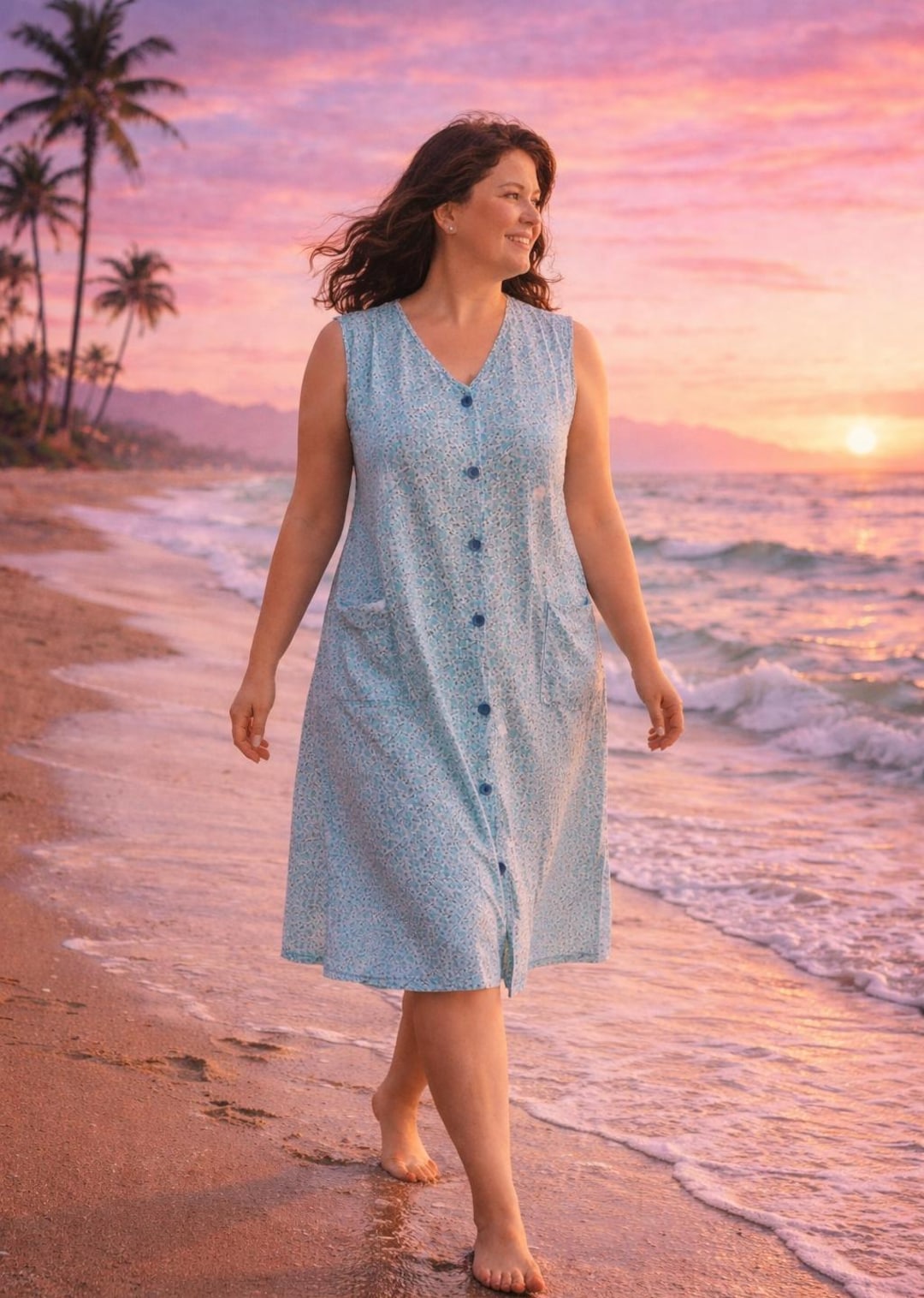 cotton house dress Cotton Sleeveless House Dress