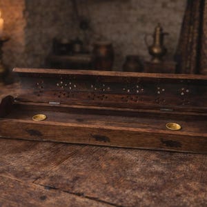 Vintage houten wierookbranderhouder, Indiaas messing olifant decor