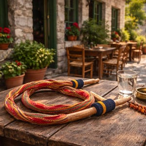 Akcesoria do fajek, drewniane, wielokolorowe, shisha, ręcznie robione, bawełniane, indyjskie, vintage, lata 90.