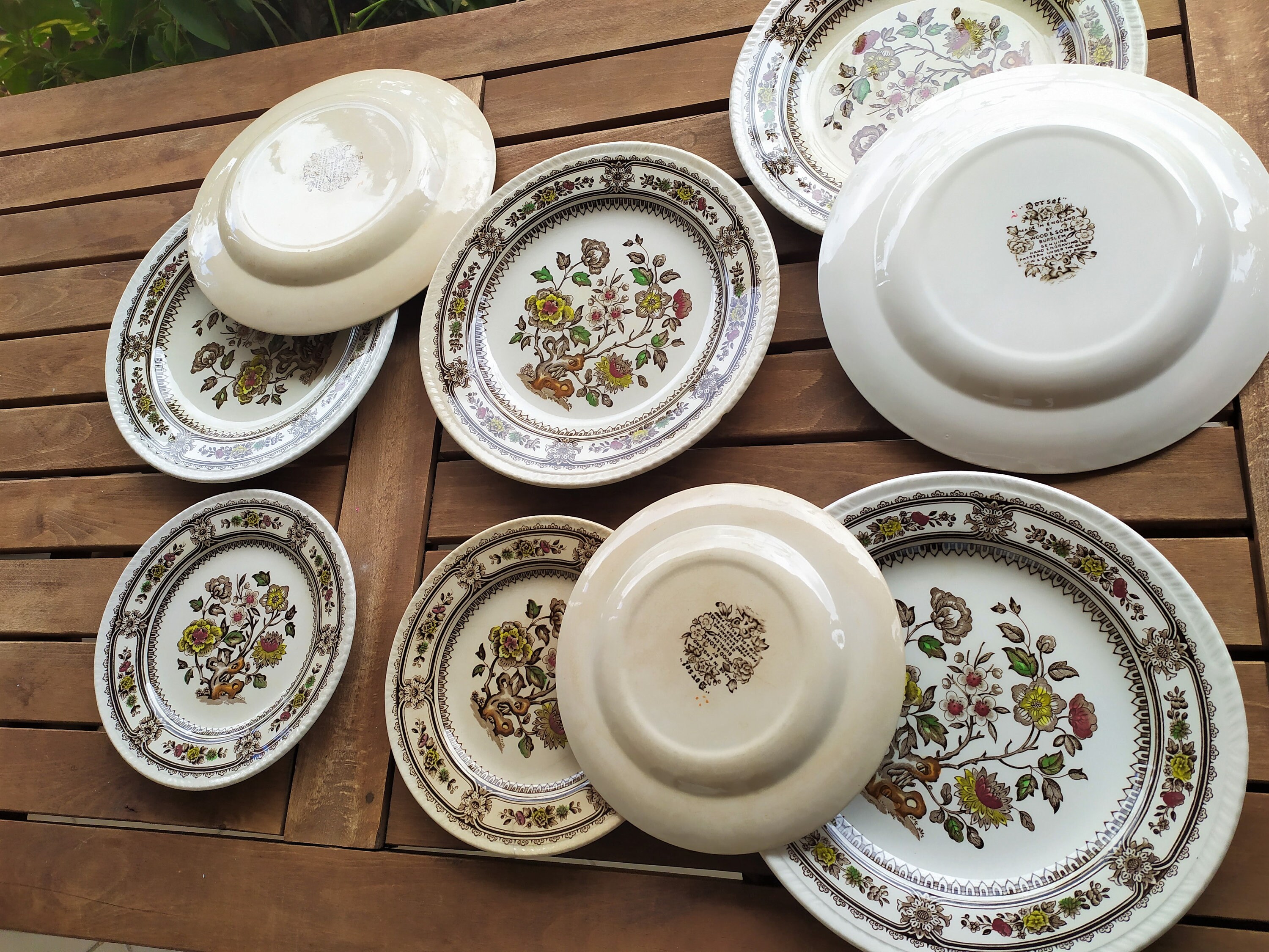 Set of 9 Vintage Wood and Sons Burslem Dinner Plate 6 Dinner Plate