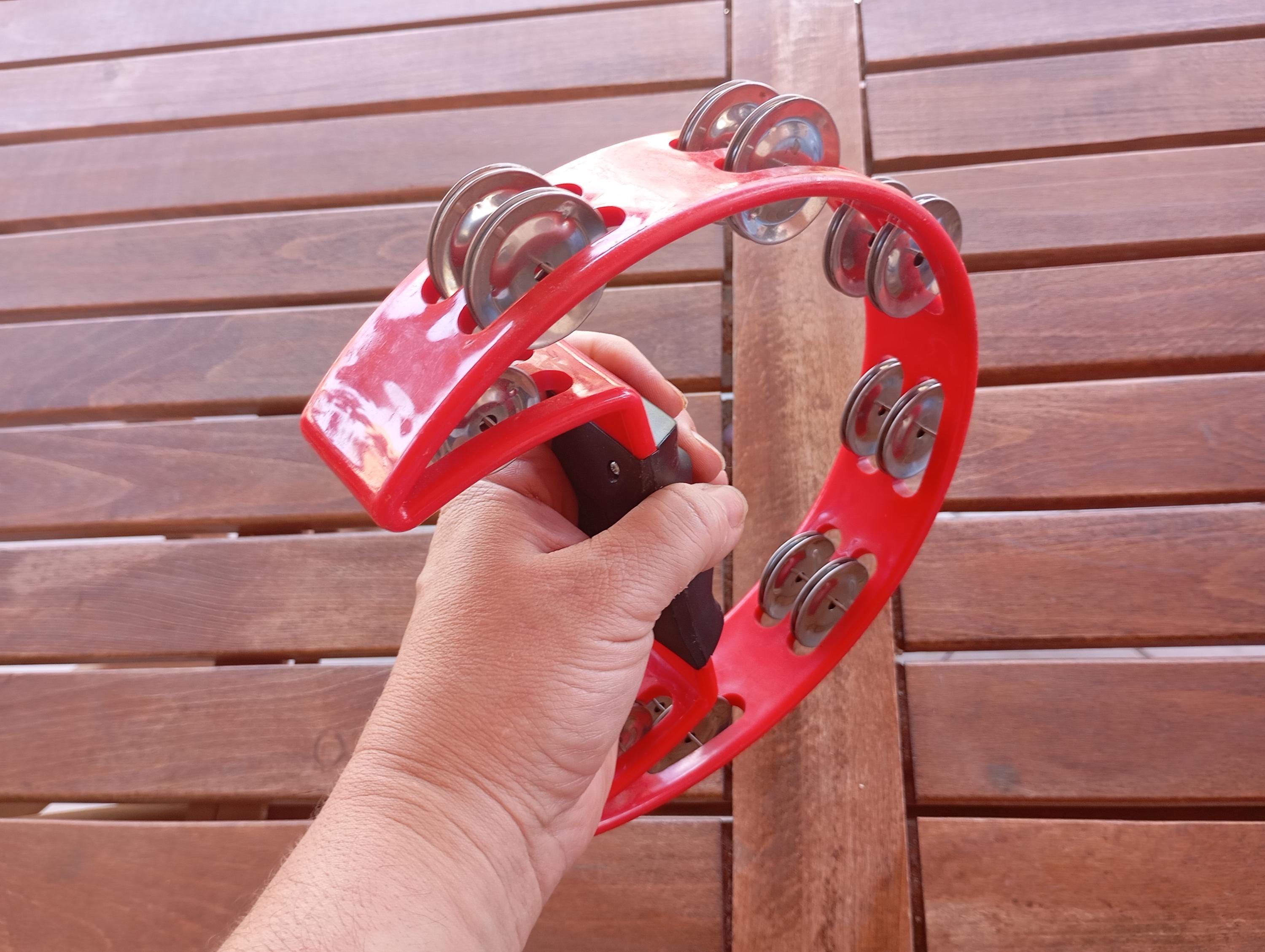 Vintage Easttop Red Tambourine – Half Moon Percussion, 1990s Retro ...