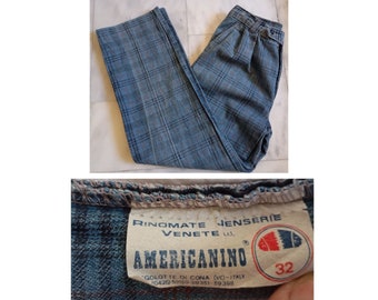 Denim Americanino Plaid da pantaloni jeans anni '90 / taglia media / vintage preamato