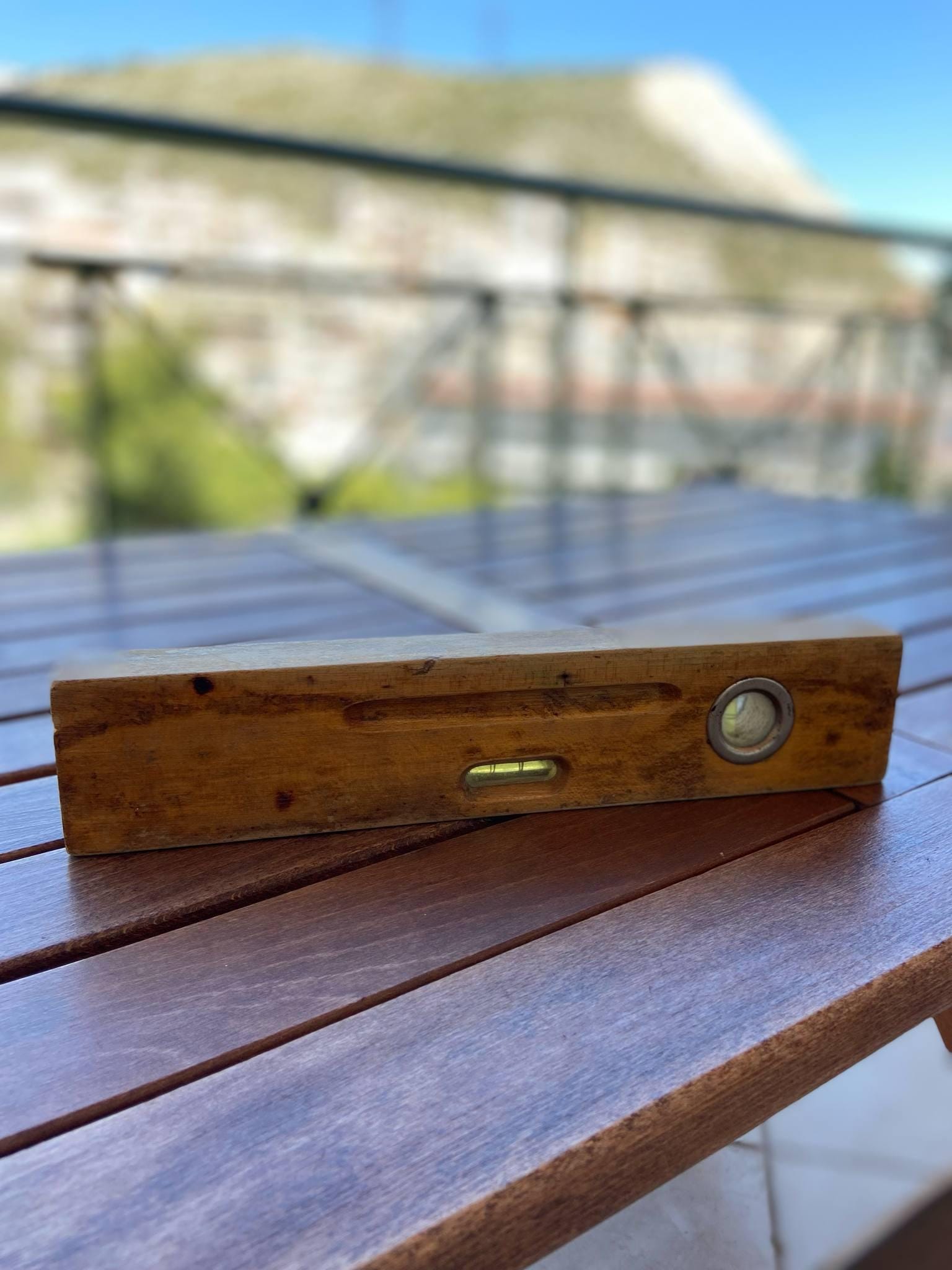 OUTIL ANCIEN NIVEAU A Bulles En Bois Et Laiton De Menuisier EUR 18,00