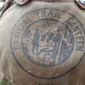 Official Taiwan Original Army Trail Canteen Water Bottle Soldier Vintage Fabric Flask Military Aluminum 1970s