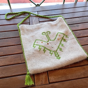 Greek Woven Tagari Bag Decorative Touristic Traditional Shoulder Bag Vintage Handbags  00's Made in Greece