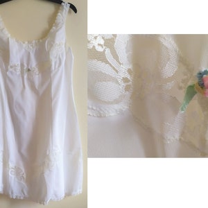from 60's Nylon Lingerie Vintage Romantic Lace Sexy White Underwear Women's Vintage Medium Size Greek made in Greece