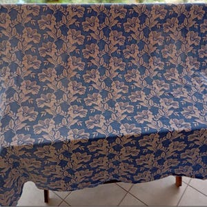 Greek 70s Cotton Vintage Bedspread – Blue White Floral Embossed Double Throw, Made in Greece image 6