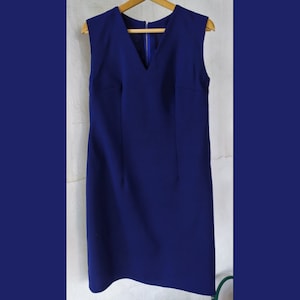 60&#39;s Dark Blue Dress 60&#39;s Mini Short Sleeveless Retro style Vintage Women&#39;s Clothing Small size