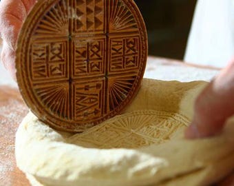 2-Side Carved Wooden Greek Prosphora Stamp Orthodox Liturgy  Holy Bread Authentic Byzantine Offering Seal Greek Christian Craft made Greece