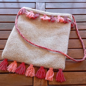 Greek Woven Tagari Bag Decorative Touristic Traditional Shoulder Bag Vintage Handbags  00's Made in Greece