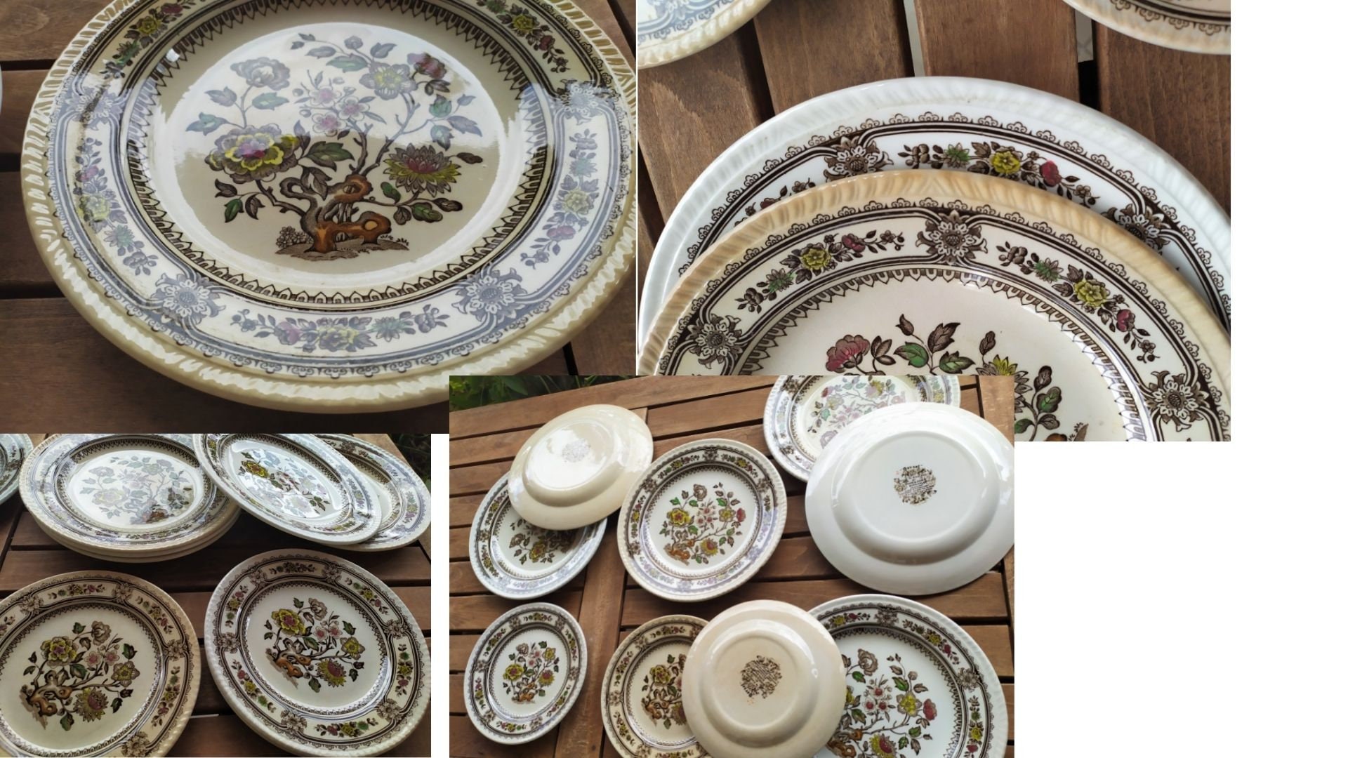 Vintage Wood & Sons Dinnerware Set: Floral Plates, Made in England