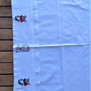 Vintage 80&#39;s  greek baby crib sheet, Kids Bedroom Decor, kids Sheets, vintage cotton sheets, made in Greece