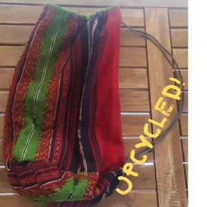 Greek Upcycled from Woven Kilim Woolen Rug Shoulder Bag Handmade Loom Recycle Reuse Unisex Men Women's Vintage Handbags Made Greece