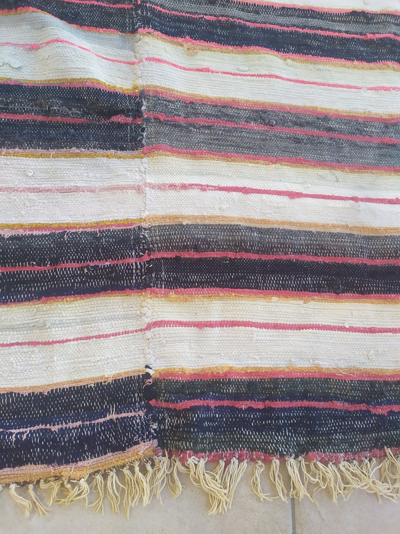 Greek Chindi Area Rug Large Stripped Hand Woven Loom Rug - Etsy