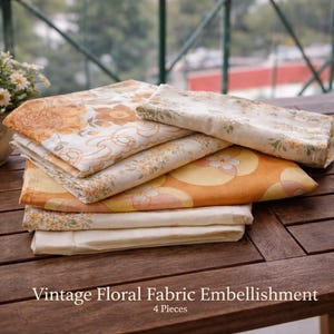 Set di 3 federe in cotone vintage e 2 strofinacci da cucina – Decorazione per la casa retrò floreale anni '70 – Giallo pastello, arancione, verde, vintage, prodotto in Grecia