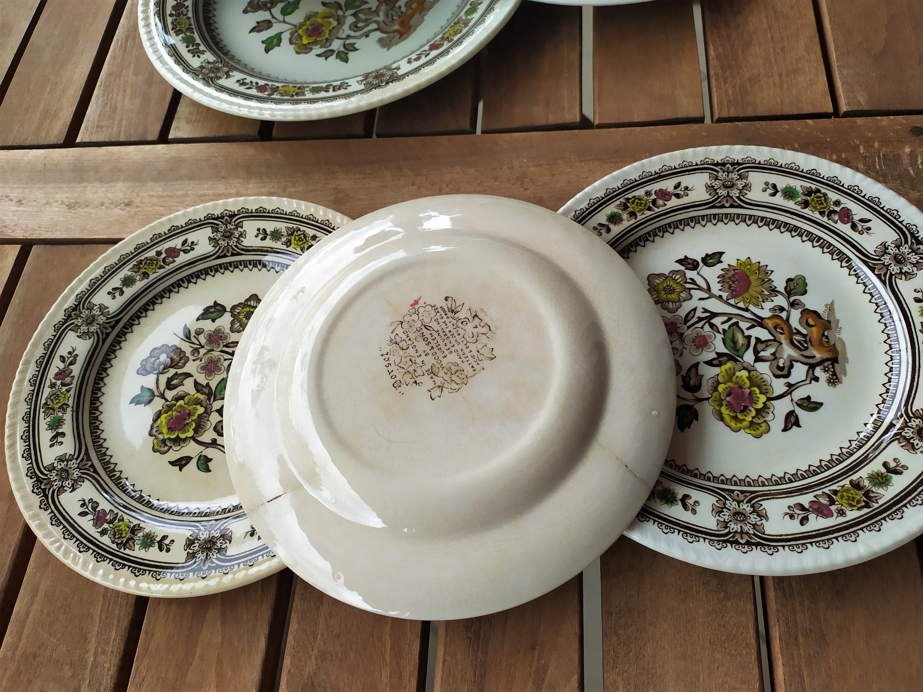 Set of 9 Vintage Wood and Sons Burslem Dinner Plate 6 Dinner