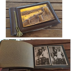 from Cooper and Leather Rumeli Hisari Istanbul Wedding Photo Album and Black and White Photos Table Home Decor Vintage 70&#39;s