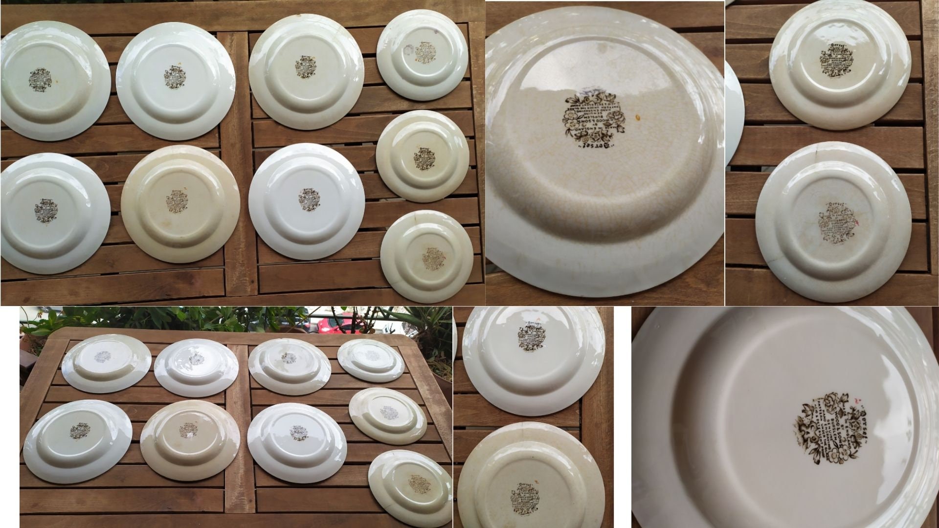 Set of 9 Vintage Wood and Sons Burslem Dinner Plate 6 Dinner