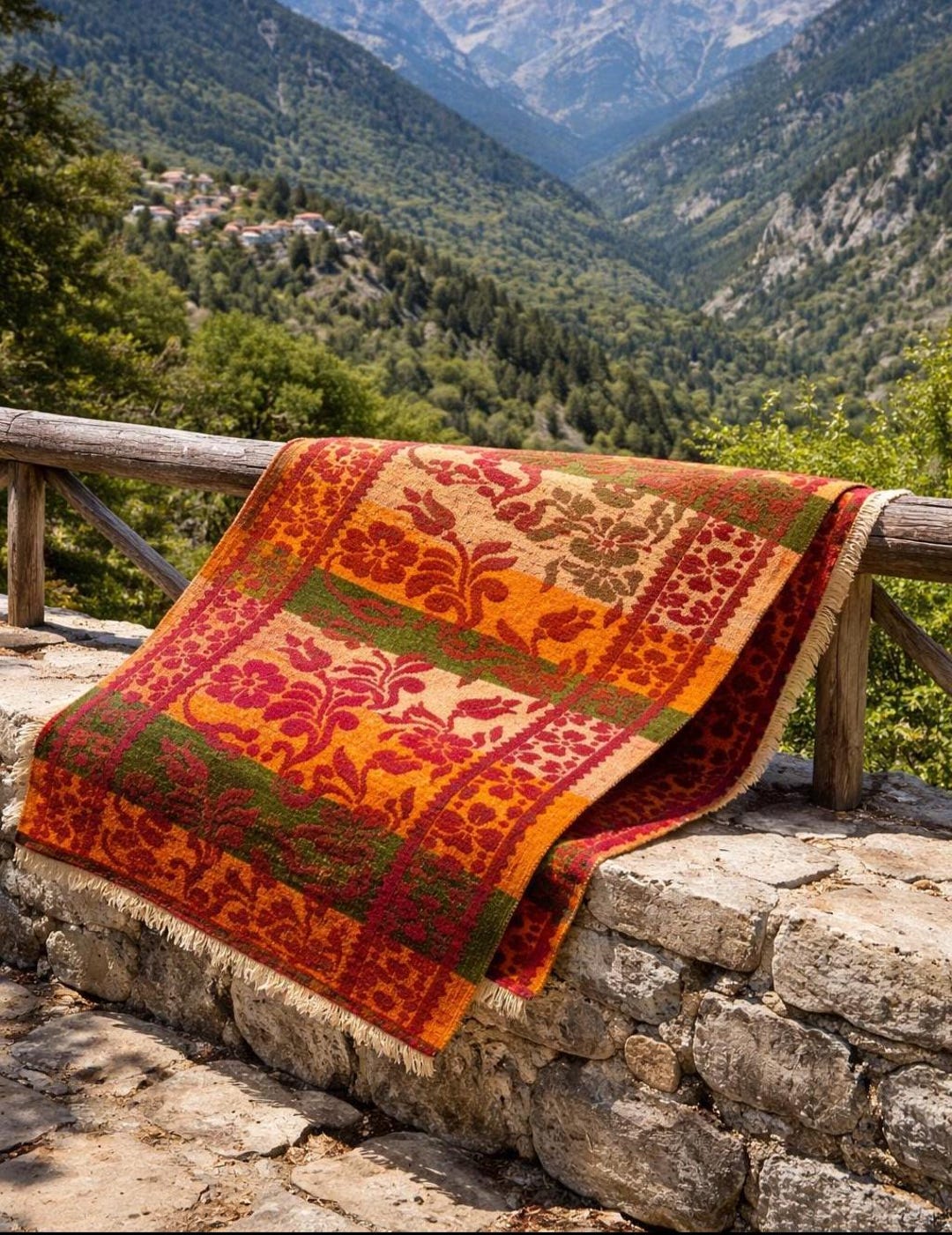 Handwoven Greek Wool Rug – 1980s Vintage Artisan Textile - Etsy