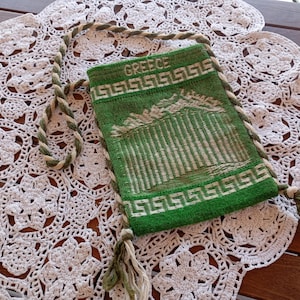 Griechische Gewebte Tagari Tasche Dekorative Touristische Traditionelle Schultertasche Vintage Handtaschen 90er Jahre Hergestellt in Griechenland