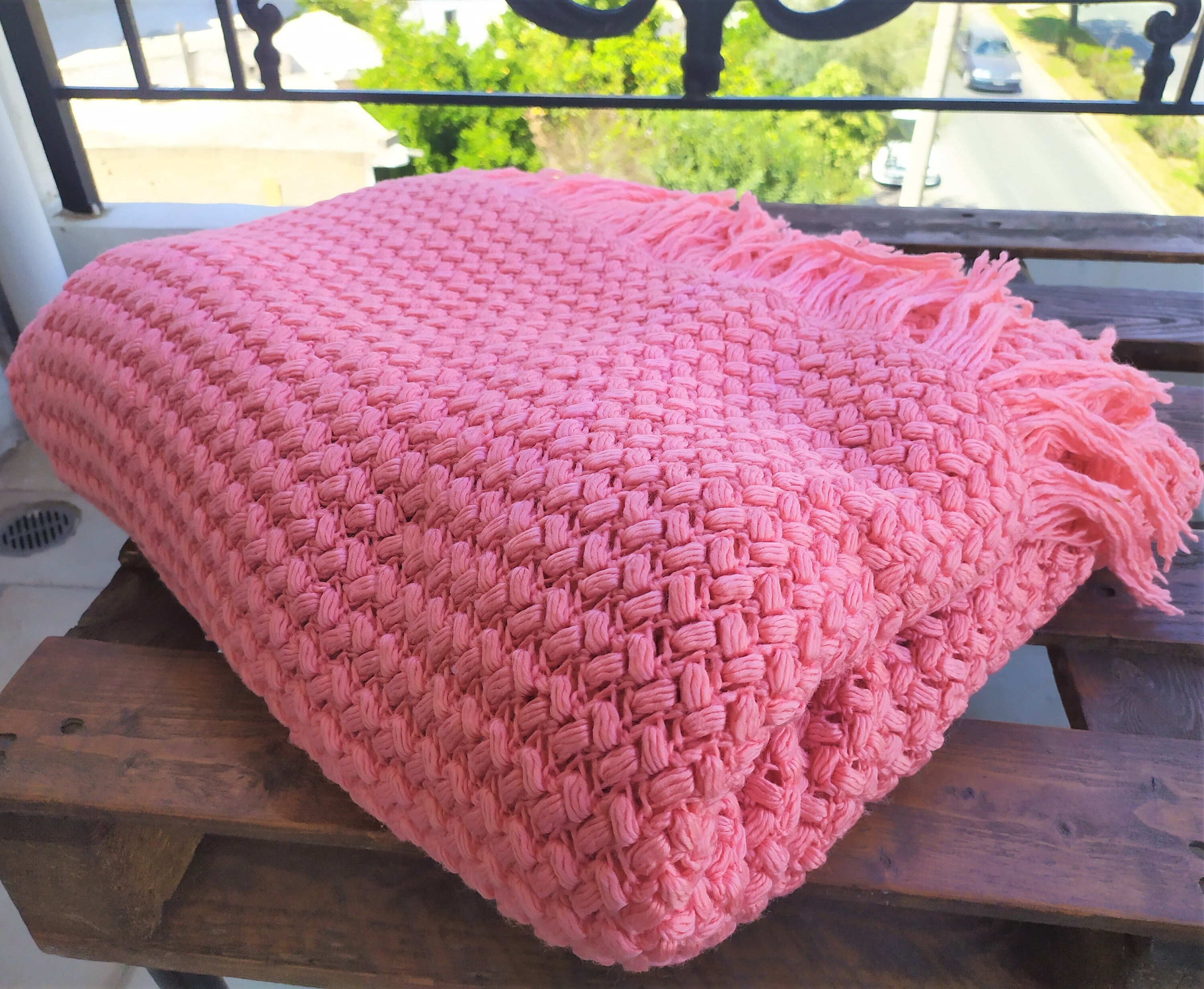 イギリス★織物　ベッド/ソファーカバー ハンドメイド　ブランケット　アンティーク イギリス☆織物 ベッド/ソファーカバー ハンドメイド