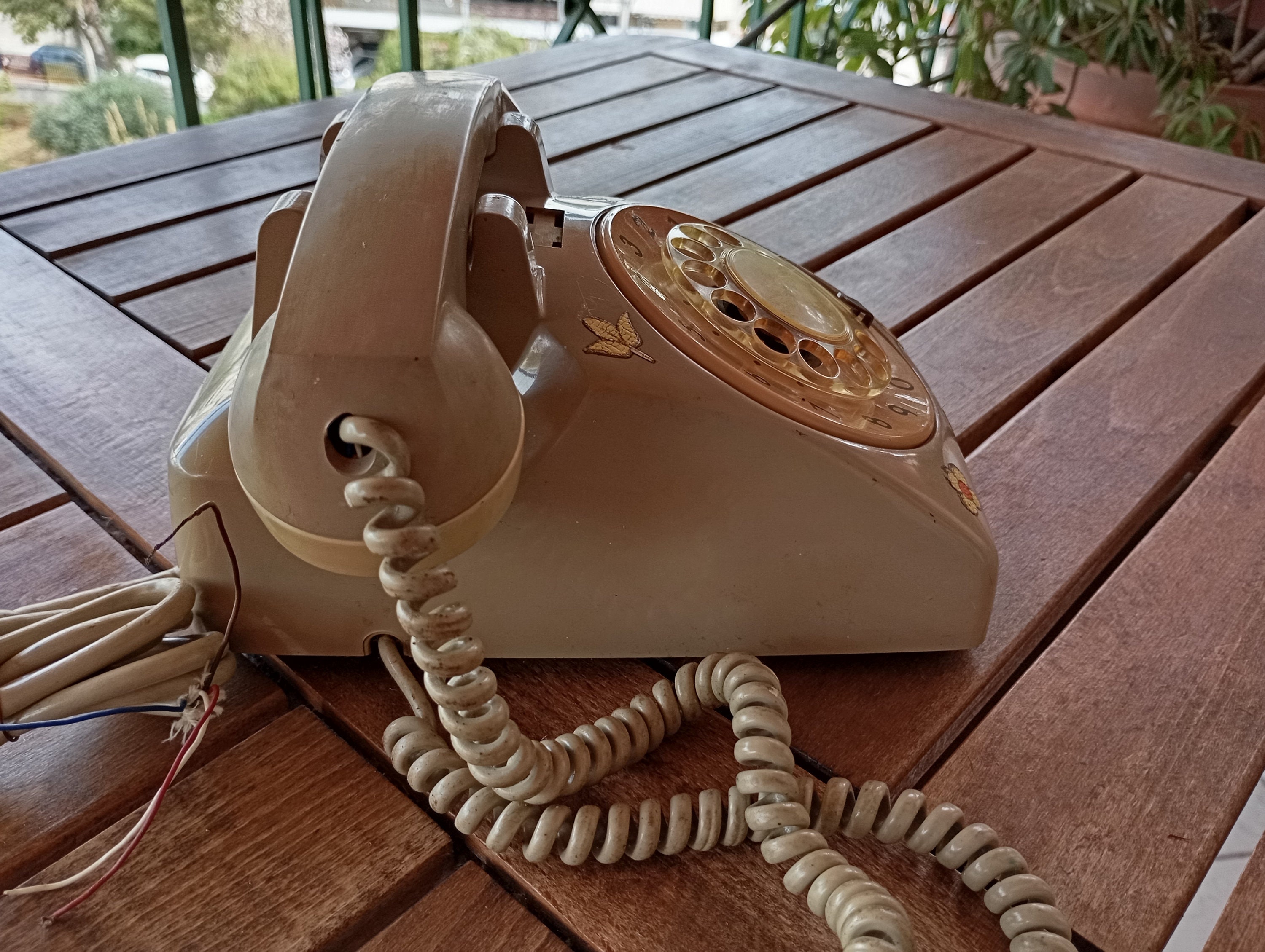 Telefono Fisso Retrò Con Quadrante Rotante, Stile Anni '80, In ABS Beige, Per Casa Ufficio Hotel, Vivavoce E Tasto RD