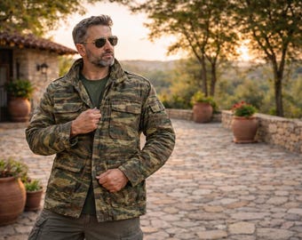 Chaqueta de camuflaje militar de la Guardia Nacional Griega de los años 2000, unisex.