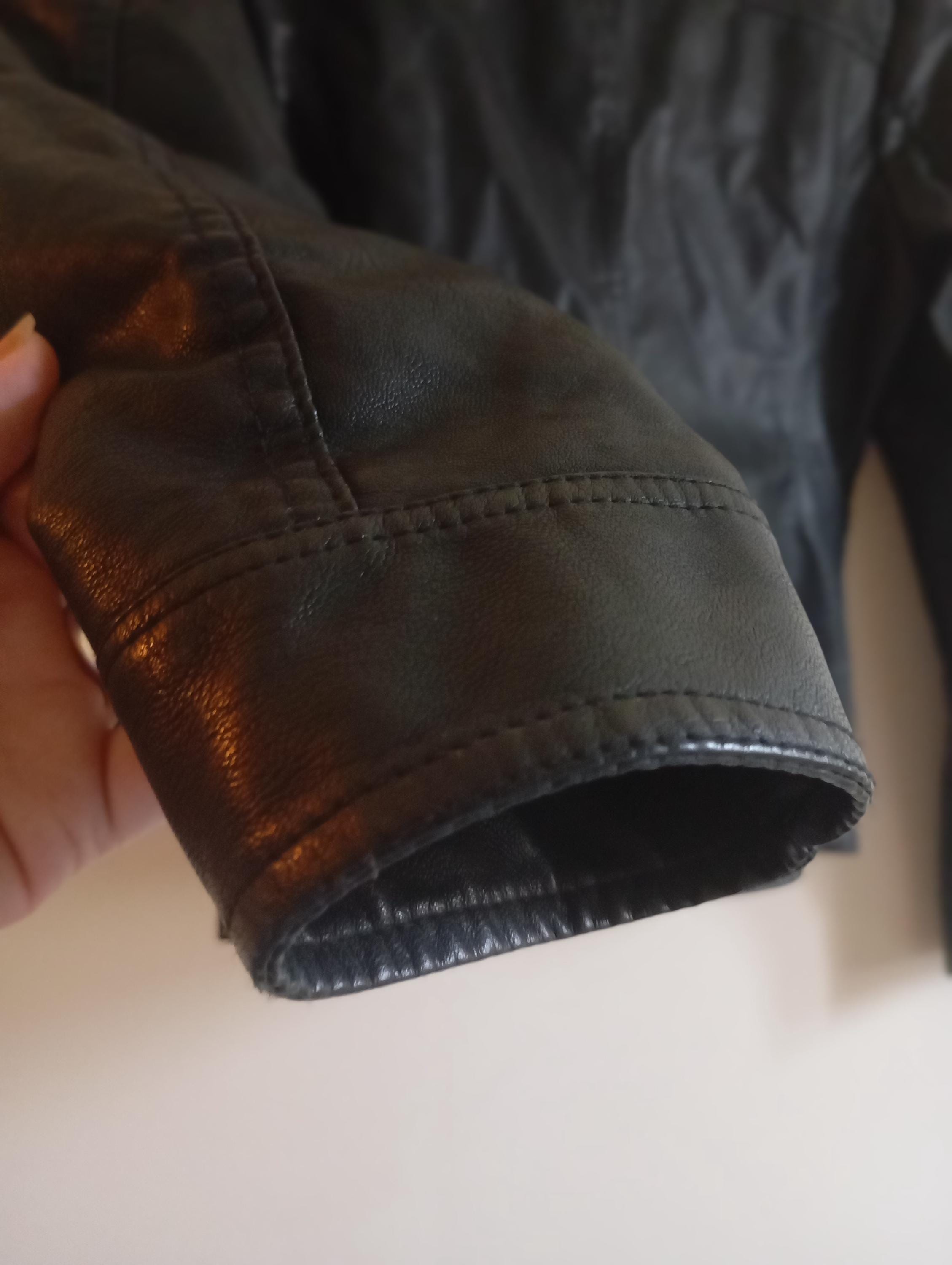 Y2K 00s Women's Faux Leather Jacket Black | Zipper & Pockets