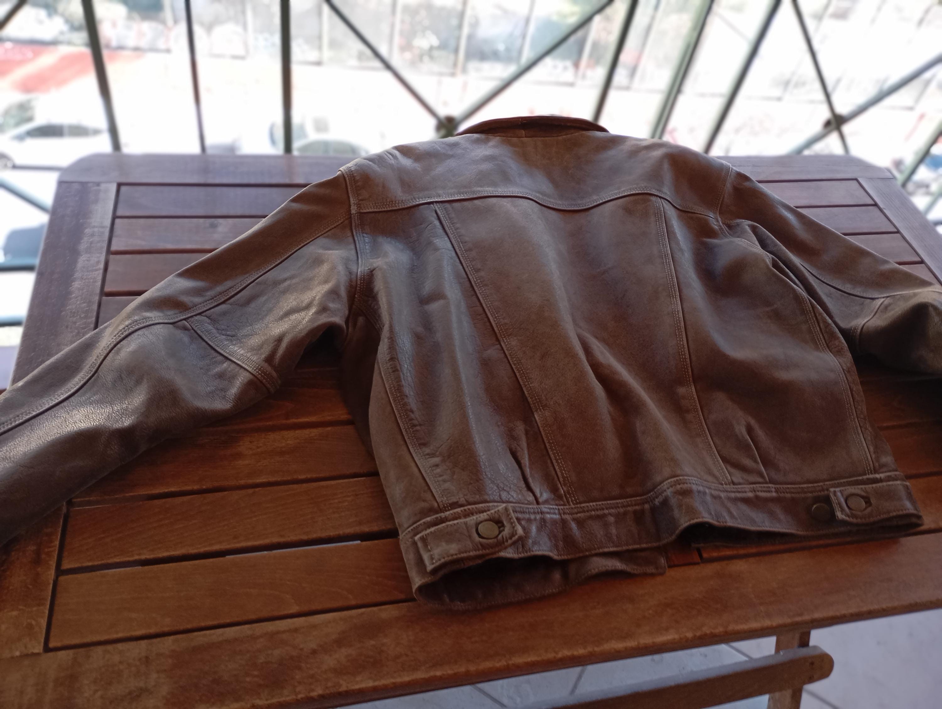 Men's 00s Genuine Leather Brown Motorcycle Jacket – Heavy Leather