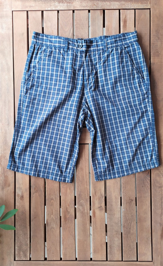 vintage 00's plaid men's shorts, plaid bermuda, L… - image 6