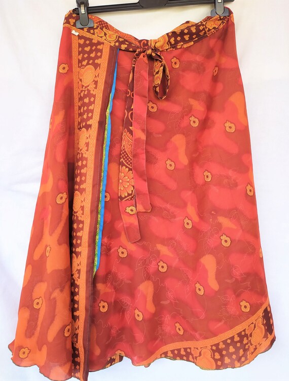 Boho Beauty: Vintage 90's Indian Midi Skirt - Ver… - image 3
