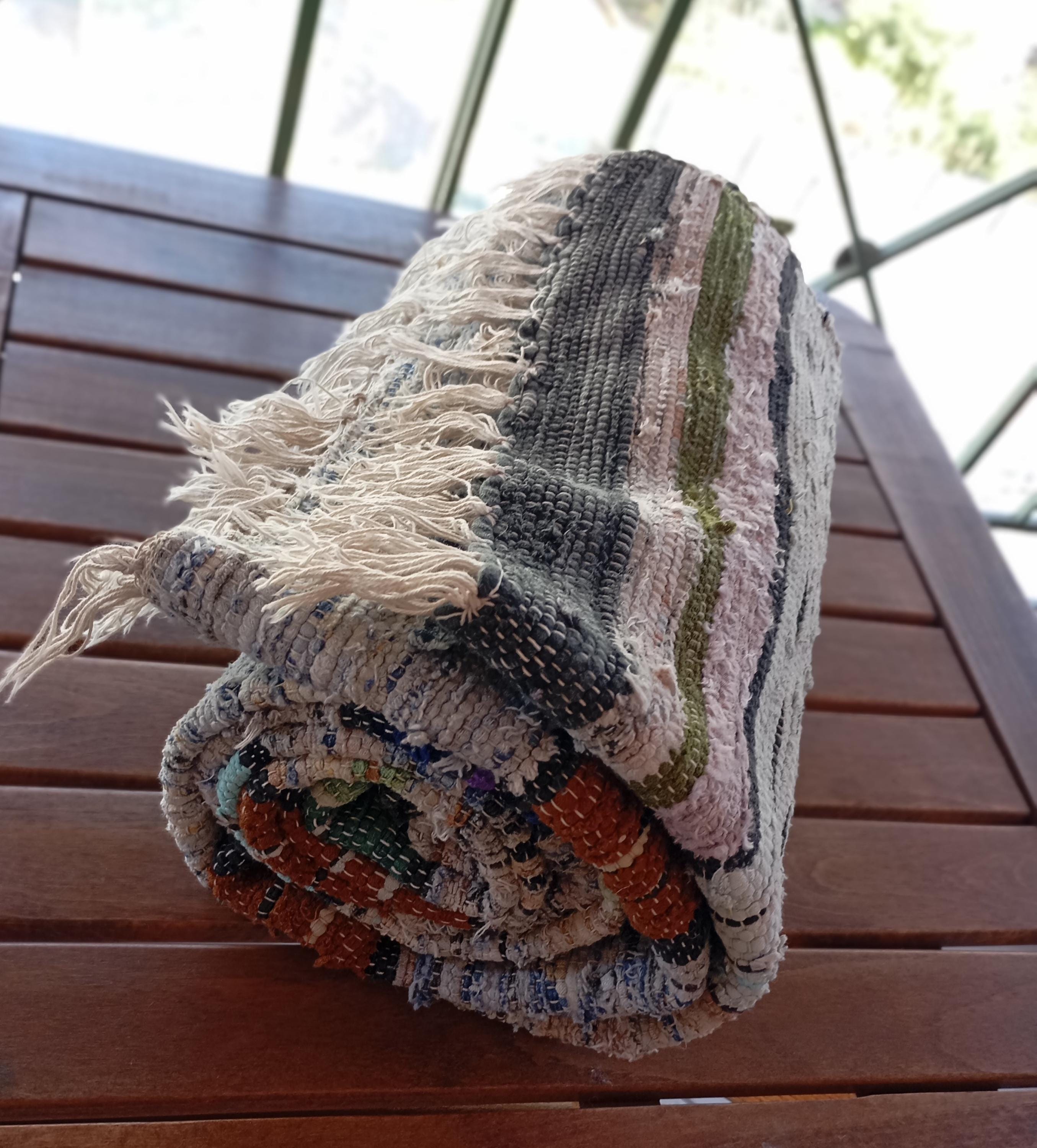 Handwoven Chindi Rag Rug, Striped Greek Kourelou, 80s Vintage - Etsy