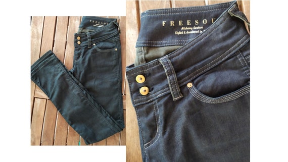 Skinny Low Rise Elastic Vintage 00's Freesoul Brand Denim | Etsy Ireland