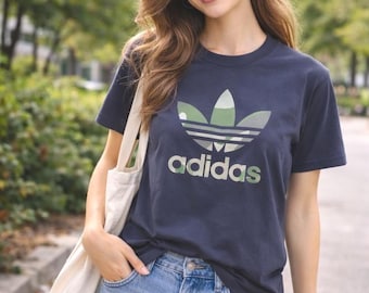 Vintage Adidas T-Shirt 00s Unisex Cotton Tee Original Logo Preloved Streetwear Medium