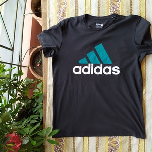 Adidas  Black Tee - Athletic T-Shirt for Him or Her - Vintage 2000s Clothes