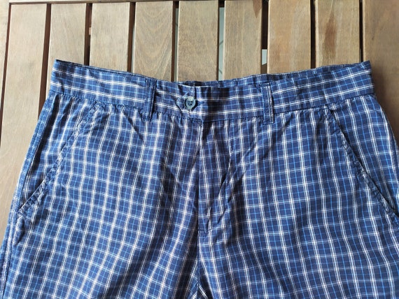 vintage 00's plaid men's shorts, plaid bermuda, L… - image 2