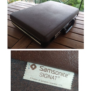 Vintage Samsonite Maletín Hard Shell Marrón de 00's Bolsa de viaje Top Handle Laptop Case Archivos colgantes