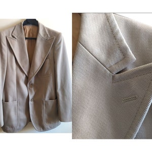 Vintage Mens Gray Wool Coat Blazer - Sophisticated 80&#39;s Formal Jacket