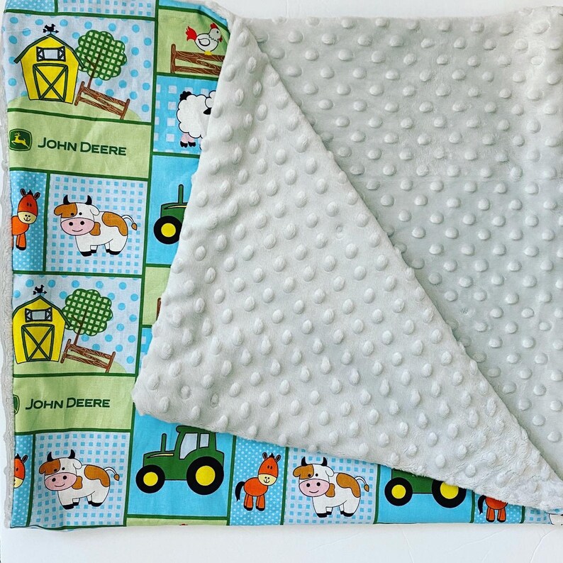 Baby John Deere Blanket Handmade Minky Blanket Nursery Decor Etsy