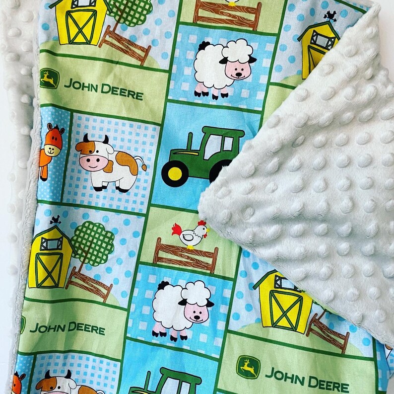 Baby John Deere Blanket Handmade Minky Blanket Nursery Decor Etsy