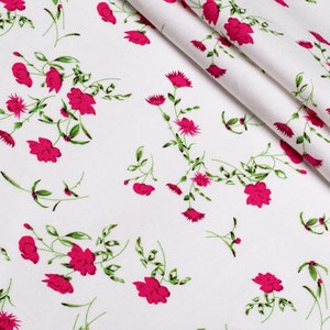 Viscose / Cotton Blend Fabric 60/40 Natural Flowers Fabric for Sewing  Dresses, Blouses, Skirts, Light Trousers Blue Red Flowers Twill Fabric -  Etsy