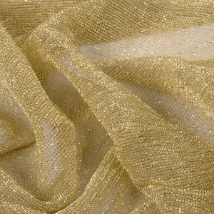 Gold metallic light mesh from dresses, dance costumes, thematic and theatrical costumes Gold Decor fabric Shine sheer fabric 59&quot; 150cm wide
