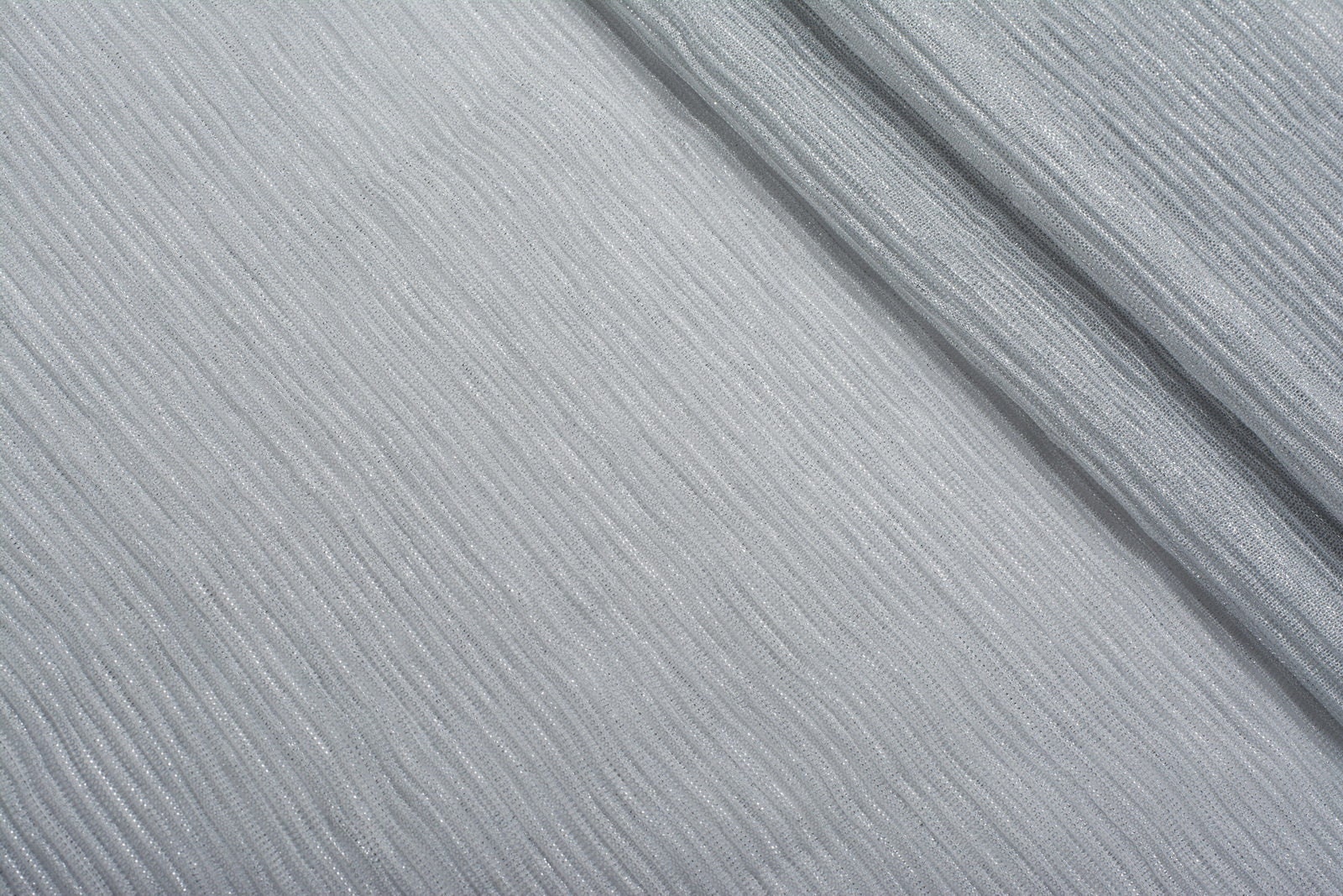 Silver Ribbed Mesh Fabric Shine Sheer Fabric for Apparel and Decor ...