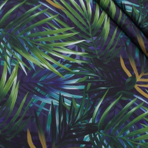 Palm spandex Swimwear fabric Tropical spandex fabric 4 way stretch Printed spandex 145cm 57" wide