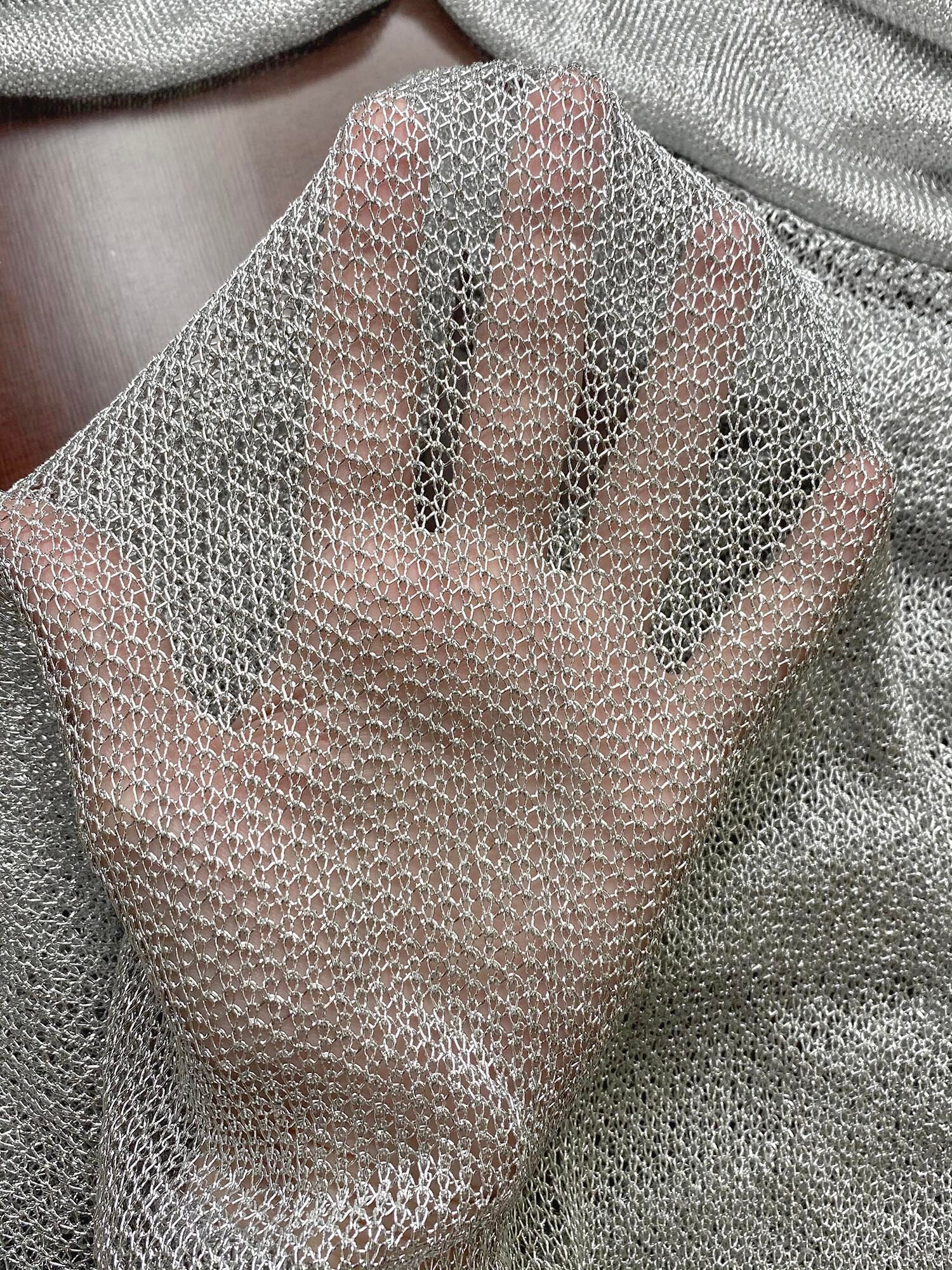 Gold faux chain mail fabric Small Metal mesh knitted chainmail Etsy