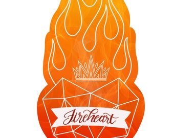 Thron aus Glas Feuerherz Sticker