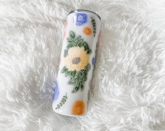 Floral Aesthetic Tumbler, Floral Tumbler, Colorful Flower Tumbler, spring aesthetic tumbler, summer aesthetic tumbler