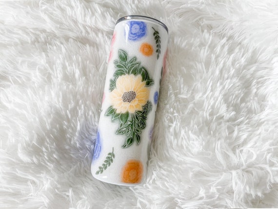 Floral Aesthetic Tumbler, Floral Tumbler, Colorful Flower Tumbler, spring aesthetic tumbler, summer aesthetic tumbler