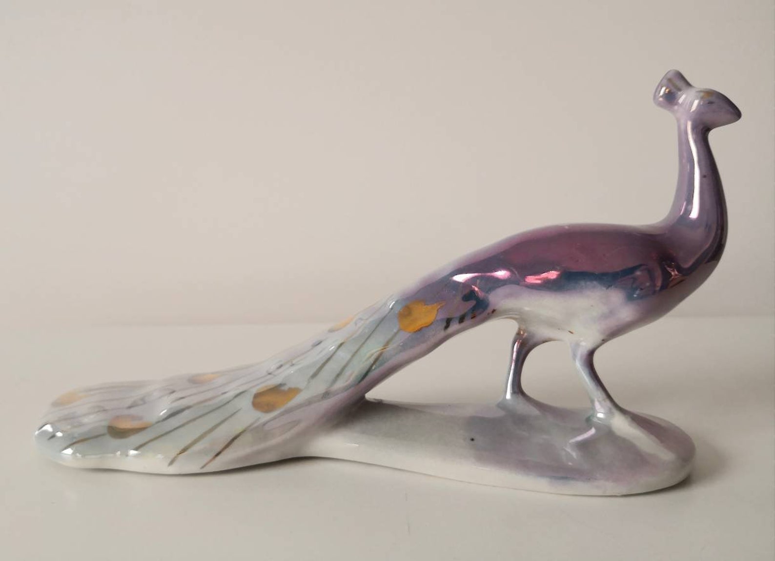 Peacock Statue / Vintage Porcelain Peacock Figurine / Etsy